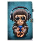 For iPad Air 2022 / 2020 10.9 Colored Drawing Stitching Horizontal Flip Leather Case with Holder & Card Slots & Sleep / Wake-up function(Headphone Monkey) - 1