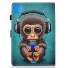 For iPad Air 2022 / 2020 10.9 Colored Drawing Stitching Horizontal Flip Leather Case with Holder & Card Slots & Sleep / Wake-up function(Headphone Monkey) - 2