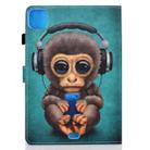 For iPad Air 2022 / 2020 10.9 Colored Drawing Stitching Horizontal Flip Leather Case with Holder & Card Slots & Sleep / Wake-up function(Headphone Monkey) - 3