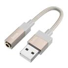 hoco UPA32D USB to 3.5mm Female Clever Audio Converter, Length:15cm(Gold) - 1