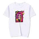 Purple Hair Girl Printed Round Neck Modal Short Sleeve T-shirt Print On Your Demand, Size:XXXXL(White) - 1