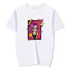 Purple Hair Girl Printed Round Neck Modal Short Sleeve T-shirt Print On Your Demand, Size:XXXXXL(White) - 1