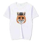 Gentleman Fox Printed Round Neck Modal Short Sleeve T-shirt Print On Your Demand, Size:XXL(White) - 1