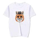Gentleman Fox Printed Round Neck Modal Short Sleeve T-shirt Print On Your Demand, Size:XXXXXL(White) - 1