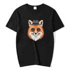 Gentleman Fox Printed Round Neck Modal Short Sleeve T-shirt Print On Your Demand, Size:XXXXXL(Black) - 1