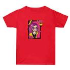 Purple Hair Girl Printed Summer Baggy Cotton Short Sleeve T-shirt Print On Your Demand, Size:XL(Red) - 1