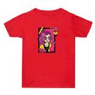 Purple Hair Girl Printed Summer Baggy Cotton Short Sleeve T-shirt Print On Your Demand, Size:XXXL(Red) - 1