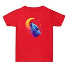 Moon Wolf Printed Summer Baggy Cotton Short Sleeve T-shirt Print On Your Demand, Size:M(Red) - 1