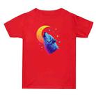Moon Wolf Printed Summer Baggy Cotton Short Sleeve T-shirt Print On Your Demand, Size:L(Red) - 1