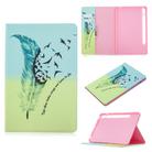 For Samsung Galaxy Tab S8 / Galaxy Tab S7 T870 Colored Drawing Pattern Horizontal Flip Leather Case with Holder & Card Slots & Wallet(Feather Bird) - 1