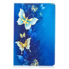 For Samsung Galaxy Tab S8 / Galaxy Tab S7 T870 Colored Drawing Pattern Horizontal Flip Leather Case with Holder & Card Slots & Wallet(Golden Butterfly) - 1