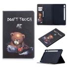 For Samsung Galaxy Tab S8 / Galaxy Tab S7 T870 Colored Drawing Pattern Horizontal Flip Leather Case with Holder & Card Slots & Wallet(Bear) - 1