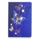 For Samsung Galaxy Tab S8 / Galaxy Tab S7 T870 Colored Drawing Pattern Horizontal Flip Leather Case with Holder & Card Slots & Wallet(Purple Butterfly) - 2