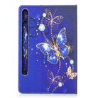 For Samsung Galaxy Tab S8 / Galaxy Tab S7 T870 Colored Drawing Pattern Horizontal Flip Leather Case with Holder & Card Slots & Wallet(Purple Butterfly) - 3