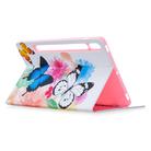 For Samsung Galaxy Tab S8 / Galaxy Tab S7 T870 Colored Drawing Pattern Horizontal Flip Leather Case with Holder & Card Slots & Wallet(Two Butterflies) - 2