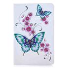 For Samsung Galaxy Tab S8 / Galaxy Tab S7 T870 Colored Drawing Pattern Horizontal Flip Leather Case with Holder & Card Slots & Wallet(Peach Blossom Butterfly) - 2