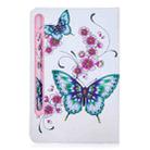 For Samsung Galaxy Tab S8 / Galaxy Tab S7 T870 Colored Drawing Pattern Horizontal Flip Leather Case with Holder & Card Slots & Wallet(Peach Blossom Butterfly) - 3