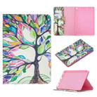 For Amazon Kindle Fire HD8 (2020) Colored Drawing Pattern Horizontal Flip Leather Case with Holder & Card Slots & Wallet(Tree of Life) - 1