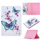 For Amazon Kindle Fire HD8 (2020) Colored Drawing Pattern Horizontal Flip Leather Case with Holder & Card Slots & Wallet(Peach Blossom Butterfly) - 1