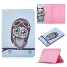 For Amazon Kindle Fire HD8 (2020) Colored Drawing Pattern Horizontal Flip Leather Case with Holder & Card Slots & Wallet(Owl) - 1