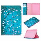 For Amazon Kindle Fire HD8 (2020) Colored Drawing Pattern Horizontal Flip Leather Case with Holder & Card Slots & Wallet(Plum Blossom) - 1
