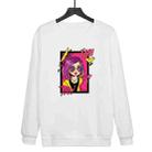 Purple Hair Girl Printed Casual Loose Round Neck Sweatshirt Print On Your Demand, Size:S(White) - 1