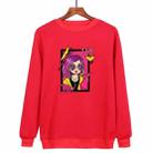 Purple Hair Girl Printed Casual Loose Round Neck Sweatshirt Print On Your Demand, Size:S(Red) - 1