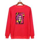 Purple Hair Girl Printed Casual Loose Round Neck Sweatshirt Print On Your Demand, Size:XL(Red) - 1