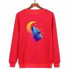 Moon Wolf Printed Casual Loose Round Neck Sweatshirt Print On Your Demand, Size:XS(Red) - 1