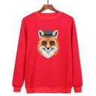 Gentleman Fox Printed Casual Loose Round Neck Sweatshirt Print On Your Demand, Size:XS(Red) - 1