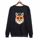 Gentleman Fox Printed Casual Loose Round Neck Sweatshirt Print On Your Demand, Size:XXL(Black) - 1