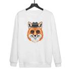 Gentleman Fox Printed Casual Loose Round Neck Sweatshirt Print On Your Demand, Size:XXXL(White) - 1