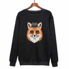 Gentleman Fox Printed Casual Loose Round Neck Sweatshirt Print On Your Demand, Size:XXXL(Black) - 1