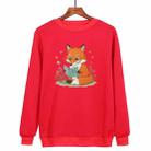 Reading Fox Printed Casual Loose Round Neck Sweatshirt Print On Your Demand, Size:M(Red) - 1