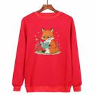 Reading Fox Printed Casual Loose Round Neck Sweatshirt Print On Your Demand, Size:L(Red) - 1