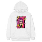 Purple Hair Girl Printed Fleece Hooded Sweatshirt Print On Your Demand, Size:XXXL(White) - 1