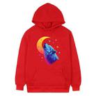 Moon Wolf Printed Fleece Hooded Sweatshirt Print On Your Demand, Size:L(Red) - 1