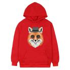 Gentleman Fox Printed Fleece Hooded Sweatshirt Print On Your Demand, Size:XXXL(Red) - 1