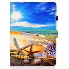 For iPad Air 2022 / 2020 10.9 Colored Drawing Stitching Horizontal Flip Leather Case with Holder & Card Slots & Sleep / Wake-up function(Blue Sky Starfish) - 2