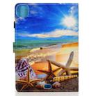 For iPad Air 2022 / 2020 10.9 Colored Drawing Stitching Horizontal Flip Leather Case with Holder & Card Slots & Sleep / Wake-up function(Blue Sky Starfish) - 3