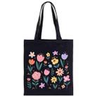 Colorful Garden Printed Canvas Handbag Digital Print On Your Demand, Size:25x20cm(Black) - 1