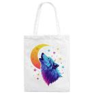 Moon Wolf Printed Canvas Handbag Digital Print On Your Demand, Size:25x20cm(White) - 1