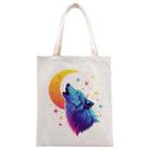 Moon Wolf Printed Canvas Handbag Digital Print On Your Demand, Size:25x20cm(Beige) - 1