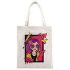 Purple Hair Girl Printed Canvas Handbag Digital Print On Your Demand, Size:30x25cm(Beige) - 1