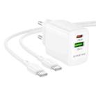 Borofone BN29 Fuente PD30W + QC3.0 Charger Set With 1m Type-C to Type-C Cable, Plug Type:EU Plug(White) - 3