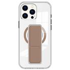 For iPhone 13 Pro Max / 12 Pro Max Clear Wristband Holder MagSafe Phone Case(Brown) - 1