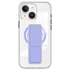 For iPhone 14 / 13 Clear Wristband Holder MagSafe Phone Case(Purple) - 1