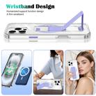 For iPhone 14 / 13 Clear Wristband Holder MagSafe Phone Case(Purple) - 2