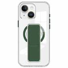 For iPhone 14 / 13 Clear Wristband Holder MagSafe Phone Case(Dark Green) - 1