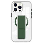 For iPhone 13 Pro Clear Wristband Holder MagSafe Phone Case(Dark Green) - 1